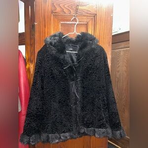 Utex Black Teddy Jacket for Women